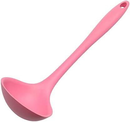  Premium Silicone Cooking Ladle, 11.25 Inch, Red