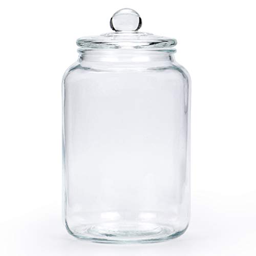  Glass Jar With Airtight Lid, Glass Canister 0.79 Gallon, Pantry Storage Container, Large Apothecary Jar For Candy, Cookie, Flour, Brown Sugar (3000ml/101oz)