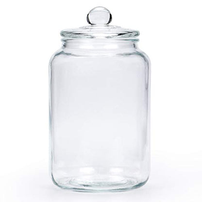  Glass Jar With Airtight Lid, Glass Canister 0.79 Gallon, Pantry Storage Container, Large Apothecary Jar For Candy, Cookie, Flour, Brown Sugar (3000ml/101oz)