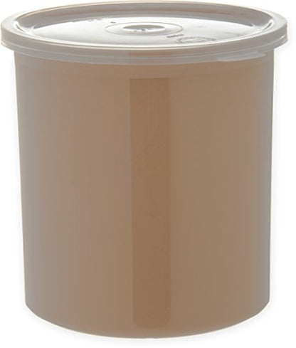  Round Storage Container With Lid, 1.2 Quart Crock, Beige