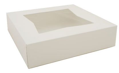 24543 Paperboard White Window Bakery Box, 16" Length X 12" Width X 2-1/4" Height (Case Of 100)