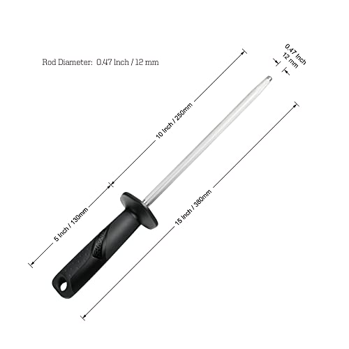  117N Professional Kitchen Knife Sharpening Honing Steel Sharpener Rod Restore Blade Quickly(10 Inch)