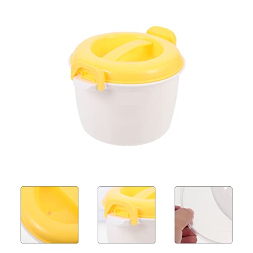  Microwave Rice Cooker Steamer Bowl For Vegetables With Steam Release Vent Microwaveable Cookware For Rice And Vegetables Yellow L