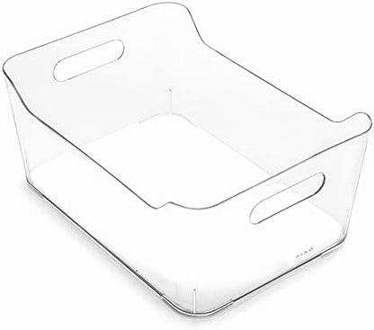  | Plastic Storage Bins, Large | The SOHO Collection | Multi-Use Organizer Bins | Built-in Handles | BPA-Free | Pantry Organization | Home Organization | Fridge Organizer | Freezer Organizer