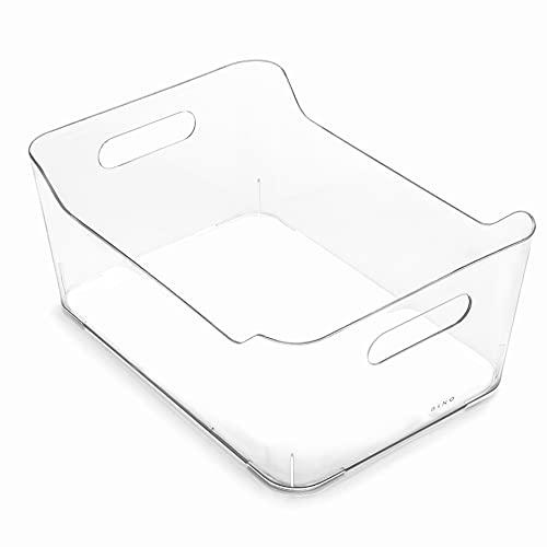  | Plastic Storage Bins, Large | The SOHO Collection | Multi-Use Organizer Bins | Built-in Handles | BPA-Free | Pantry Organization | Home Organization | Fridge Organizer | Freezer Organizer