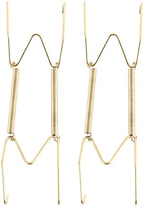 GENERIC 2 PCS Plate Hangers,Stainless Steel Plate Hangers Invisible Wall Hooks,Decorative Wire Plate Hangers,for Decorative Plates, Antique Plates (8 Inch)