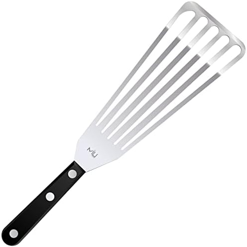  Ish Spatula Stainless Steel, Flexible, Polished Metal, Corrosion Resistant, Kitchen Slotted Turner [Upgraded Version]