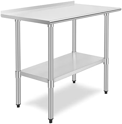  Galvanized Under Shelf For 24" X 36" Worktable, Adjustable Lower Shelf For Commercial Worktable For Restaurant, Home And Hotel