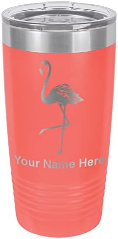  20oz Vacuum Insulated Tumbler Mug, Flamingo, Personalized Engraving Included (Coral)
