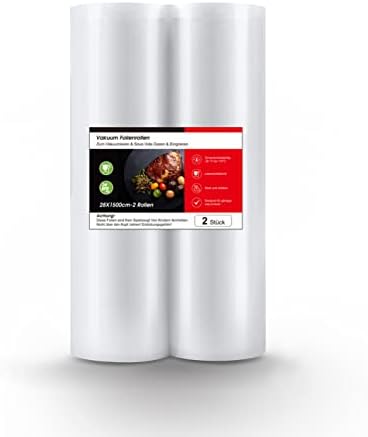  Vacuum Sealer Bags, 2 Rolls Thicker Heavy-Duty Commercial Quality Textured Vacuum Seal Bags For Food Storage Saver Sous Vide Cooking,Vacuum Sealer Rolls