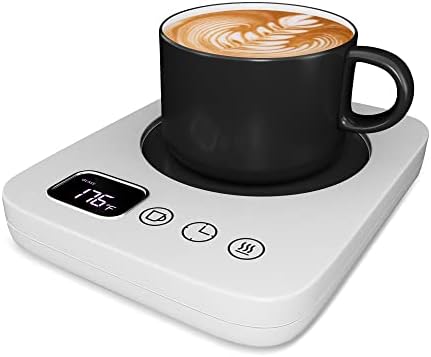  Lectric Coffee Cup Warmer For Desk, Smart Coffee Mug Heater Warmer For Home Office, Warming Plate For Tea, Milk & Candle – ENIGMA (White)