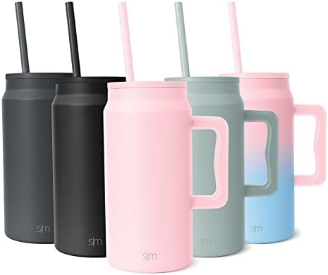  50 Oz Mug Tumbler With Handle And Straw Lid | Reusable Insulated Stainless Steel Large Travel Jug Water Bottle | Valentines Gifts For Him & Her | Trek Collection | 50oz | Graphite