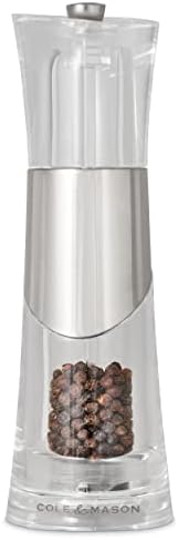 Cole & Mason H57272P Bobbi Salt Mill | Precision+ | Chrome/Acrylic | 185mm | Single | Includes 1 X Salt Grinder | Lifetime Mechanism Guarantee