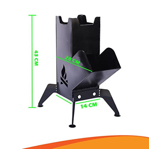  Wood Fire Rocket Stove Smokeless Camping And Outdoor Stove (MEDIUM)