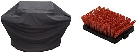  Performance Grill Cover, 3-4 Burner: Large & 8666894 Safer Replaceable Head Nylon Bristle Grill Brush With Cool Clean Technology, One Size