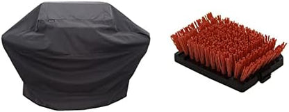  Performance Grill Cover, 3-4 Burner: Large & 8666894 Safer Replaceable Head Nylon Bristle Grill Brush With Cool Clean Technology, One Size