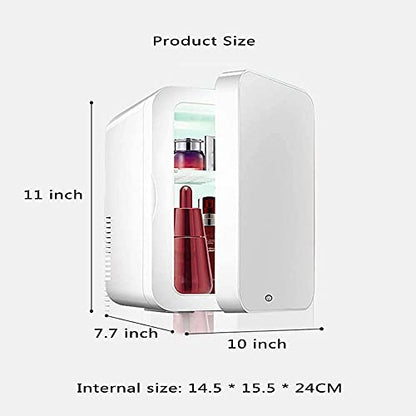  TONPOP Beauty Mini Fridge, 8L Compact Makeup Cosmetic Refrigerator With Glass Panel And LED Lighting For Cars Homes Offices Dorms