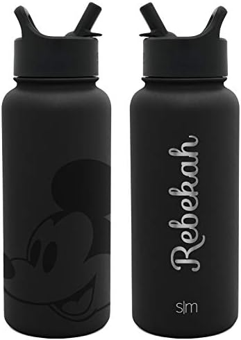  Disney Water Bottle With Straw Lid Vacuum Insulated Stainless Steel Metal Thermos | Gifts For Women Men Reusable Leak Proof Flask | Summit Collection | 22oz Minnie Mouse Dots