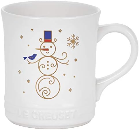 Le Creuset Stoneware Noel Collection: Santa Mug, 14 Oz, White W/Applique