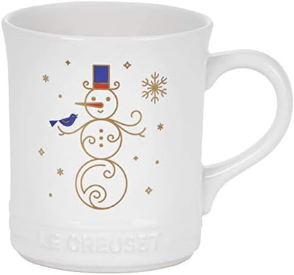 Le Creuset Stoneware Noel Collection: Santa Mug, 14 Oz, White W/Applique