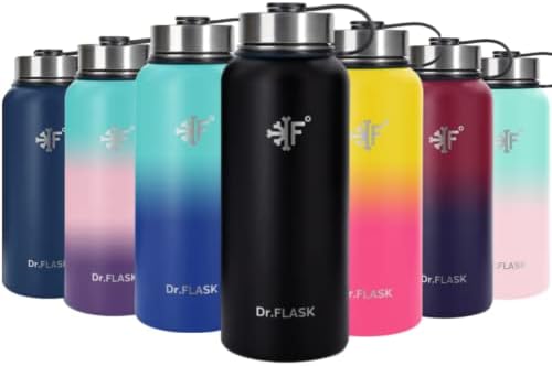  Sports Water Bottle - 32 Oz, 3 Lids (Straw Lid), Leak Proof, Vacuum Insulated Stainless Steel, Double Walled, Thermo Mug, Metal Canteen