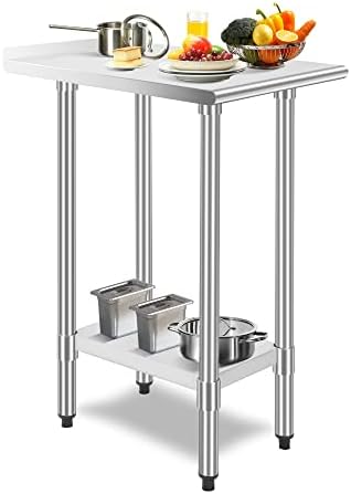  Galvanized Under Shelf For 24" X 36" Worktable, Adjustable Lower Shelf For Commercial Worktable For Restaurant, Home And Hotel