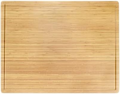  Bamboo Burner Cover Cutting Board, 3-Ply, Large, Square - Grooved/Flat (20"x20"x0.75")