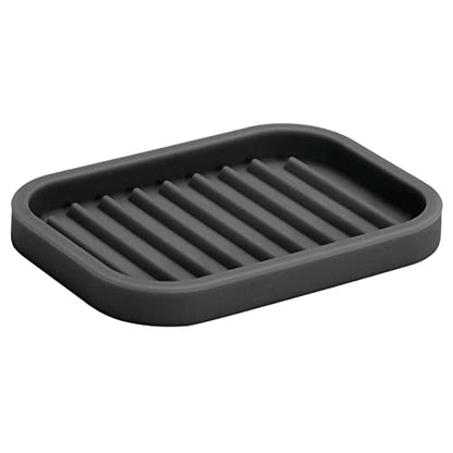  Silicone Kitchen Sink Storage Organizer Holder Tray For Sponges, Soap, Scrubber - Ribbed Base, Quick Dry, Waterproof, Non-Slip, Durable, Heat Resistant - Linelle Collection, 2 Pack, Black