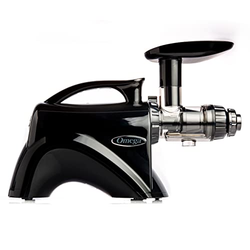 Omega Juicer NC900HBK19 Juice Extractor And Nutrition System Slow Masticating Dual-Stage Extraction With Adjustable Settings, 150-Watt, Black