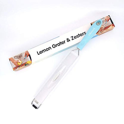  Lemon Zester Cheese Grater Longer Razor Sharp Stainless Steel Blade With Protective Cover Great For Lemon Parmesan Cheese Chocolate Nutmeg Garlic Ginger(Blue)
