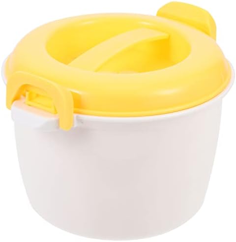  Microwave Rice Cooker Steamer Bowl For Vegetables With Steam Release Vent Microwaveable Cookware For Rice And Vegetables Yellow L