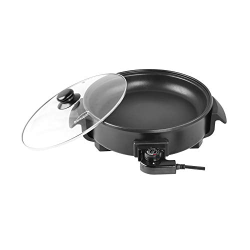  Appliances SK67BK 12-Inch Round Nonstick Electric Skillet With Vented Glass Lid, One Size, Black