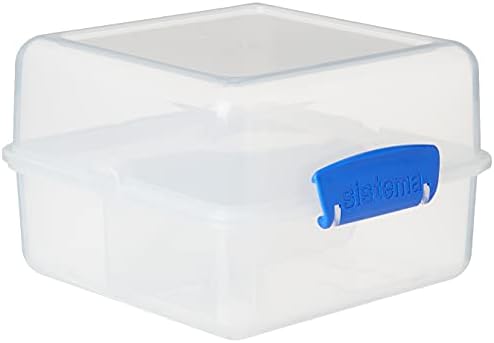 Sistema Lunch Collection Lunch Cube, 47.3 Oz./1.4 L, Clear/Blue