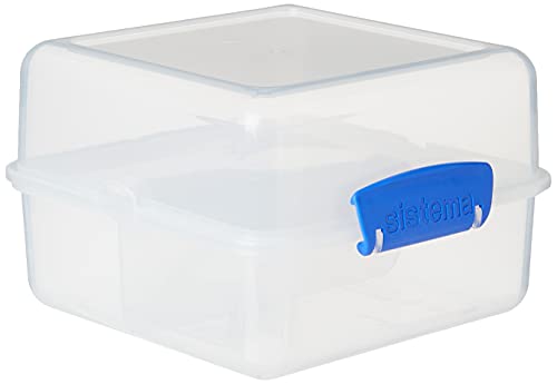 Sistema Lunch Collection Lunch Cube, 47.3 Oz./1.4 L, Clear/Blue