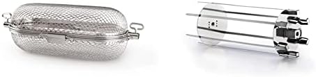  Napoleon 64000 Rotisserie Basket Grill Accessory, Stainless Steel & Barbecue Grill Accessory 62059 - Bristle-Free Triple-Row Grill Brush With Rolled Stainless Steel - BBQ Grill Maintenance Accessory