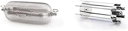  Napoleon 64000 Rotisserie Basket Grill Accessory, Stainless Steel & Barbecue Grill Accessory 62059 - Bristle-Free Triple-Row Grill Brush With Rolled Stainless Steel - BBQ Grill Maintenance Accessory