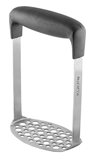  High Quality Stainless Steel Potato Masher With Broad And Ergonomic Horizontal Handle – Fine-grid Mashing Plate For Smooth Mashed Potatoes, Vegetables And Fruits