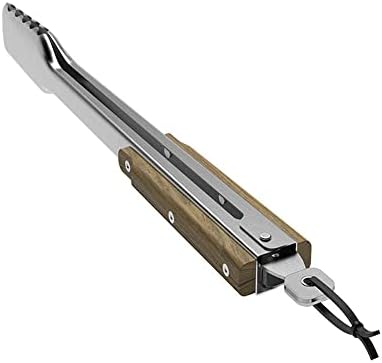 Traeger Pellet Grills BAC530 BBQ Tongs Accessory, Silver With Brown Small
