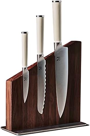  ATERIAL Knife Trio + Stand (Cool Neutral/Walnut)