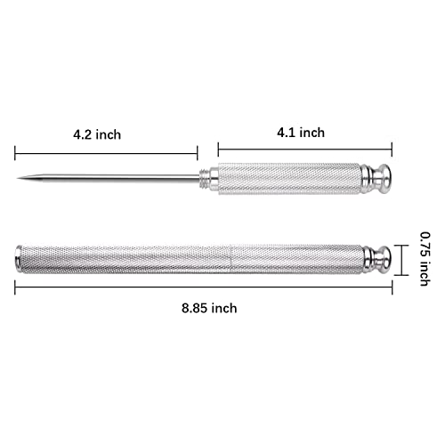  Ice Picks Aluminium Alloy Handle Stainless Steel Knife With Safety Cover Ice Tool Kitchen Tool For Restaurant Bar Home (Silver)