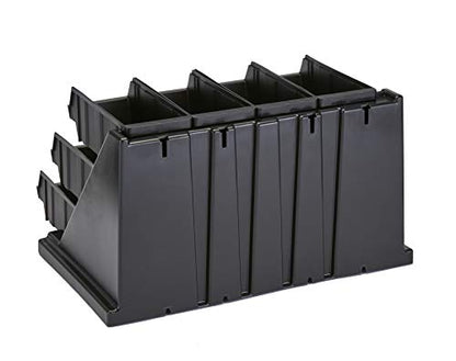  Cambro 12RS12110 Black Versa Self Serve Condiment Bin Stand Set With 3-Tier Stand And 12" Condiment Bins Case Of 1