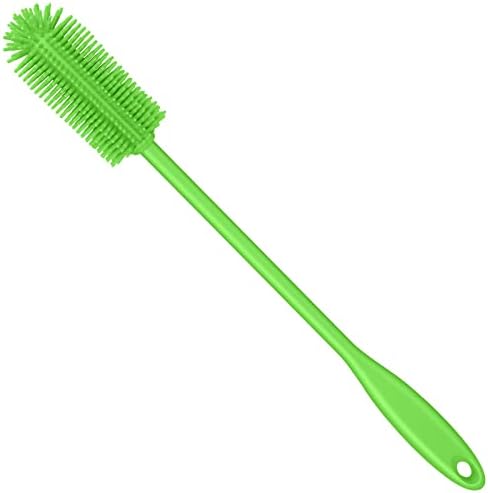  Silicone Bottle Brush, Water Bottle Cleaner Brush With Long Handle, Perfect For Cleaning Narrow Neck Containers, Vacuum Sports Bottle, Tumblers, Flask, Glassware (1 Pack, Orange)