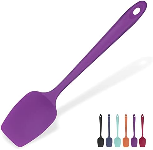  Heat Resistant Silicone Large Spatula: U-Taste 600ºF High Heat Flexible 11.38in Silicon Mixing Stirring Cooking Scraping Baking Bowl Scraper Seamless Spreader For Kitchen Nonstick Cookware (Aqua Sky)