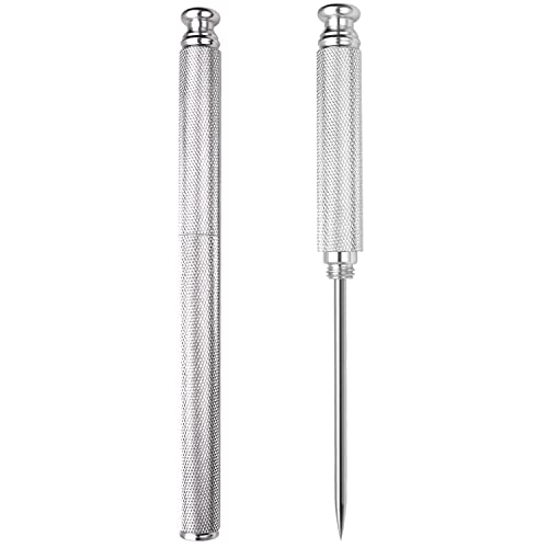  Ice Picks Aluminium Alloy Handle Stainless Steel Knife With Safety Cover Ice Tool Kitchen Tool For Restaurant Bar Home (Silver)
