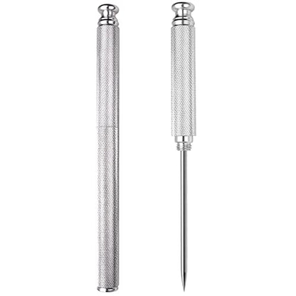  Ice Picks Aluminium Alloy Handle Stainless Steel Knife With Safety Cover Ice Tool Kitchen Tool For Restaurant Bar Home (Silver)
