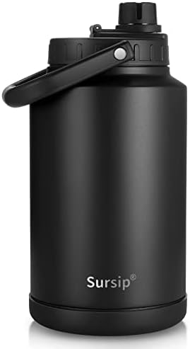  64 Oz Vacuum Insulated Water Jug,Half Gallon Stainless Steel Double Walled Water Bottle,18/8 Food-Grade Insulated Water Bottle ,Travel Drinking Water Flask-Cotton Candy