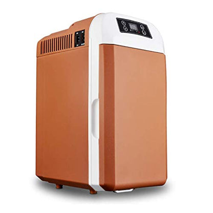  TONPOP 8L Mini Refrigerator, Mini Refrigerated Car Mini Hormone Refrigerated Box, 12V / 220V Portable Portable Freezer For Bedroom Office Car Travel (Brown)