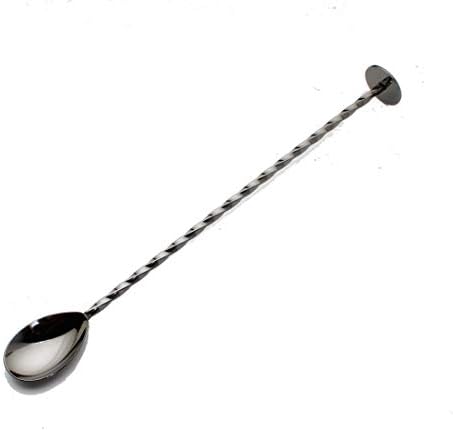  2 Pcs Mixing Bar Spoon 12 Inches 18/10 Stainless Steel Spiral Pattern Morphine Bartender Whiskey Cocktail Shaker Spoon