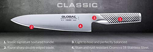 Global 3 Piece Set With Chef's, Vegetable And Paring Knife, 1 Pack, Stainless Steel