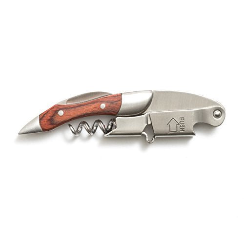  Prestige Waiters Corkscrew By Coutale Sommelier - Rosewood - Handmade And Sustainable Pinewood Crate - French Patented Spring-Loaded Double Lever Wine Bottle Opener For Bartenders And Gifts